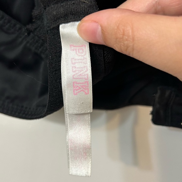 PINK By Victoria's Secret Black Lace Halter V-Neck Underwire Bralette - Picture 10 of 13